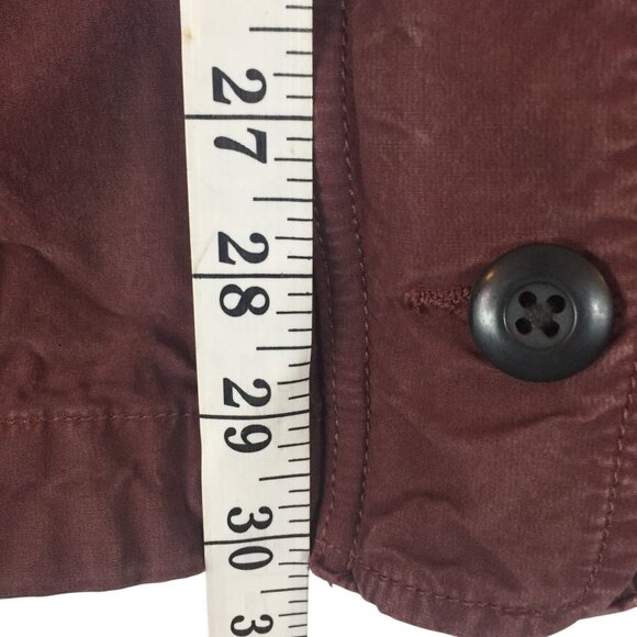 Lucky Brand Womens Anorak Barn Jacket Size 1X Burgundy Cotton Twill Pockets - Picture 6 of 12